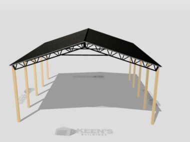 Keen's Buildings, 40' x 40' x 20' Open Pole Barn Installed, KPB-404020-OP