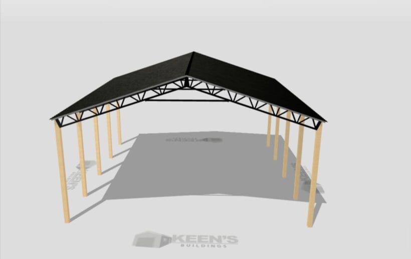 Keen'S Buildings, 40' X 40' X 16' Open Pole Barn Installed, Kpb-404016-Op