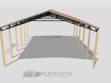 Keen's Buildings, 40' x 50' x 20' Open Pole Barn Installed, KPB-405020-OP