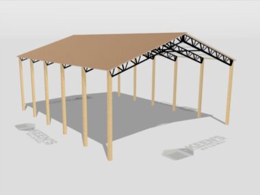 Keen's Buildings, 40' x 50' x 20' Open Pole Barn Installed, KPB-405020-OP