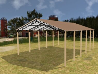 Keen's Buildings, 40' x 50' x 20' Open Pole Barn Installed, KPB-405020-OP