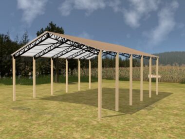 Keen's Buildings, 40' x 50' x 20' Open Pole Barn Installed, KPB-405020-OP