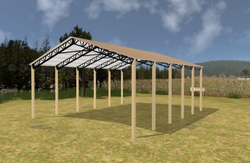 Keen'S Buildings, 40' X 50' X 16' Open Pole Barn Installed, Kpb-405016-Op