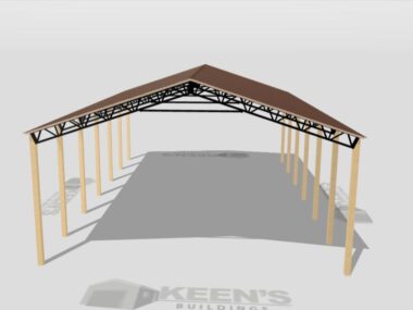 Keen's Buildings, 40' x 60' x 16' Open Pole Barn Installed, KPB-406016-OP