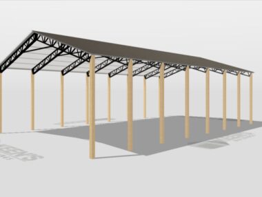 Keen's Buildings, 40' x 70' x 16' Open Pole Barn Installed, KPB-407016-OP