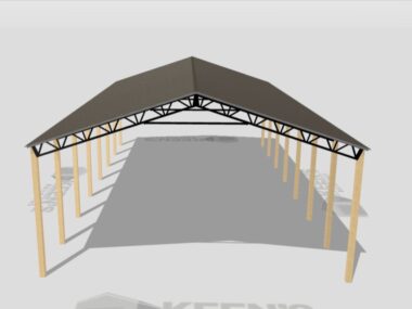 Keen's Buildings, 40' x 70' x 16' Open Pole Barn Installed, KPB-407016-OP