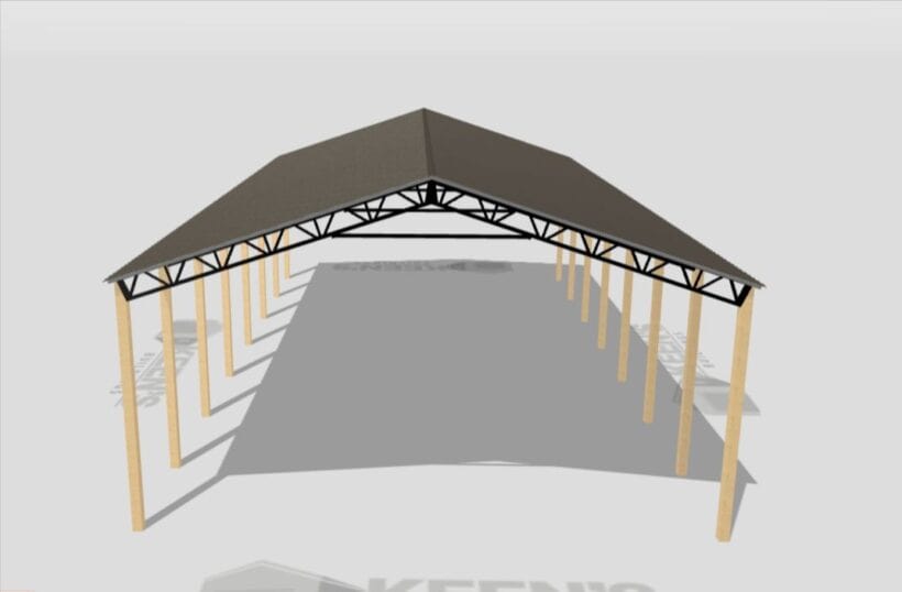 Keen'S Buildings, 40' X 70' X 16' Open Pole Barn Installed, Kpb-407016-Op