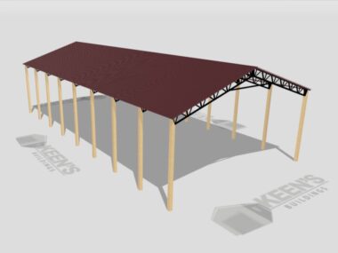 Keen's Buildings, 40' x 80' x 16' Open Pole Barn Installed, KPB-408016-OP