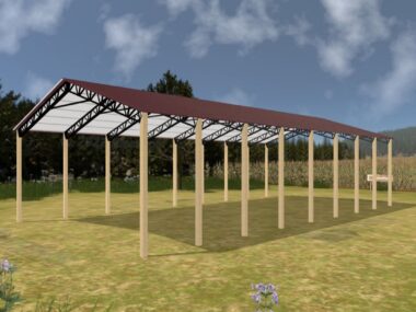 Keen's Buildings, 40' x 80' x 16' Open Pole Barn Installed, KPB-408016-OP