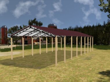 Keen's Buildings, 40' x 80' x 16' Open Pole Barn Installed, KPB-408016-OP