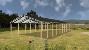 40' x 100' x 14' Open Pole Barn Installed