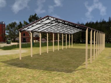 Keen's Buildings, 40' x 90' x 16' Open Pole Barn Installed, KPB-409016-OP