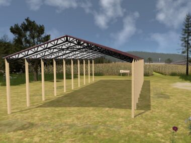 Keen's Buildings, 40' x 90' x 16' Open Pole Barn Installed, KPB-409016-OP