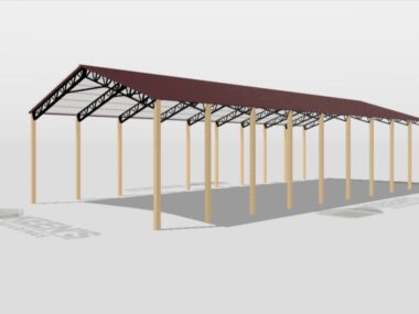 Keen's Buildings, 40' x 90' x 16' Open Pole Barn Installed, KPB-409016-OP