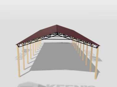 Keen's Buildings, 40' x 90' x 16' Open Pole Barn Installed, KPB-409016-OP