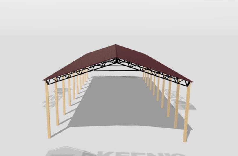 Keen'S Buildings, 40' X 90' X 16' Open Pole Barn Installed, Kpb-409016-Op