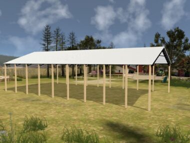 Keen's Buildings, 50' x 100' x 20' Open Pole Barn Installed, KPB-5010020-OP