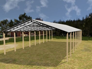 Keen's Buildings, 50' x 100' x 20' Open Pole Barn Installed, KPB-5010020-OP