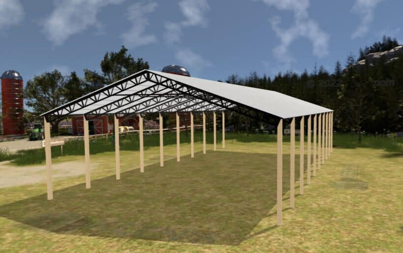 Keen'S Buildings, 50' X 100' X 16' Open Pole Barn Installed, Kpb-5010016-Op