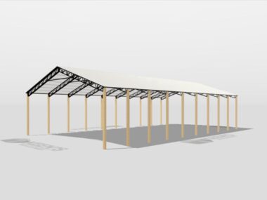 Keen's Buildings, 50' x 100' x 20' Open Pole Barn Installed, KPB-5010020-OP