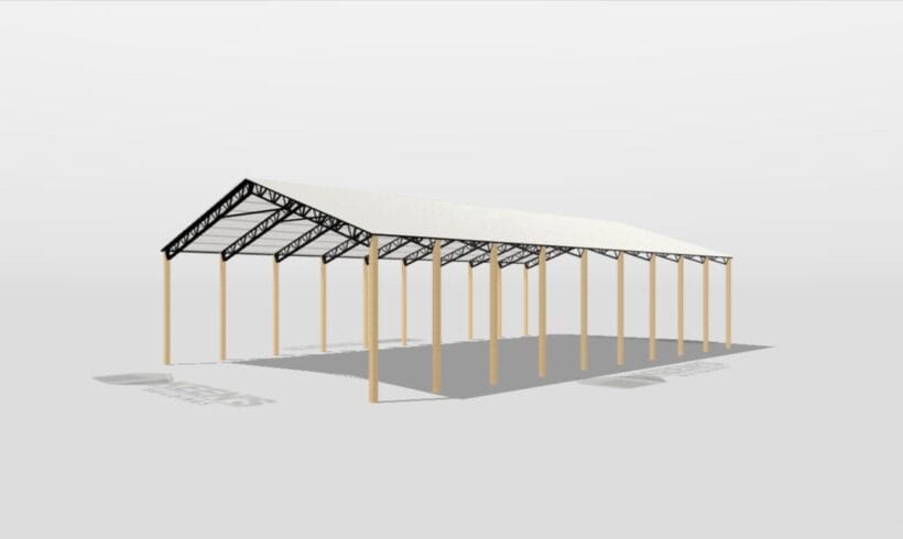 Keen'S Buildings, 50' X 100' X 16' Open Pole Barn Installed, Kpb-5010016-Op