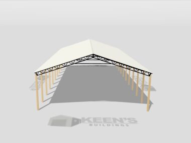 Keen's Buildings, 50' x 100' x 20' Open Pole Barn Installed, KPB-5010020-OP