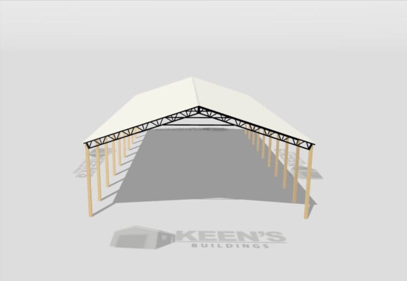 Keen'S Buildings, 50' X 100' X 16' Open Pole Barn Installed, Kpb-5010016-Op