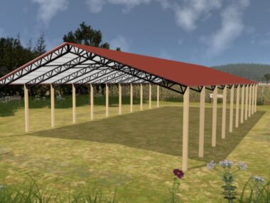 Keen's Buildings, 50' x 100' x 12' Open Pole Barn Installed, KPB-5010012-OP