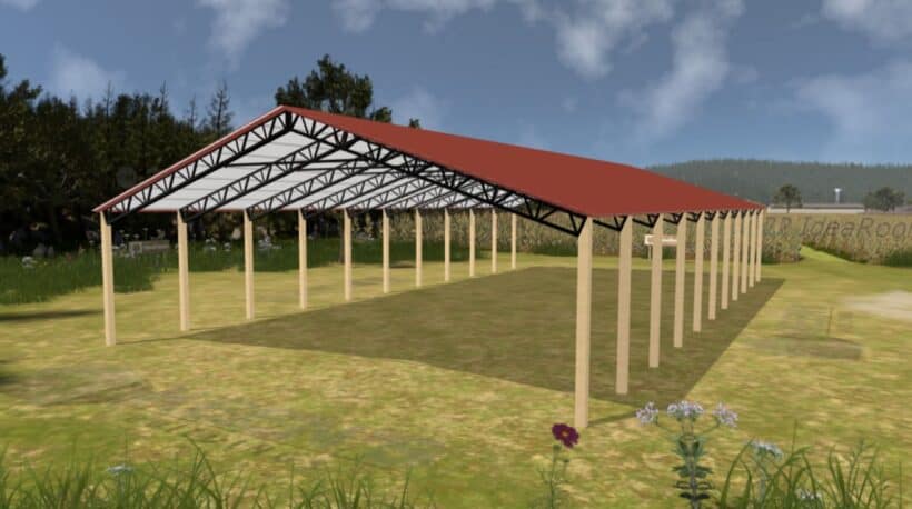 Keen'S Buildings, 50' X 100' X 12' Open Pole Barn Installed, Kpb-5010012-Op