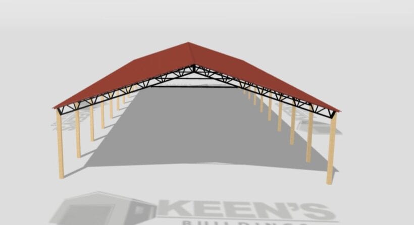 Keen'S Buildings, 50' X 100' X 12' Open Pole Barn Installed, Kpb-5010012-Op