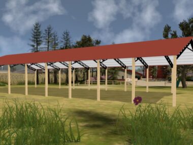 Keen's Buildings, 50' x 100' x 12' Open Pole Barn Installed, KPB-5010012-OP