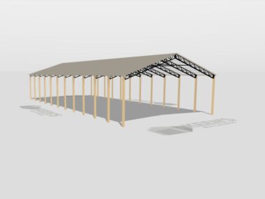 Keen's Buildings, 50' x 110' x 20' Open Pole Barn Installed, KPB-5011020-OP