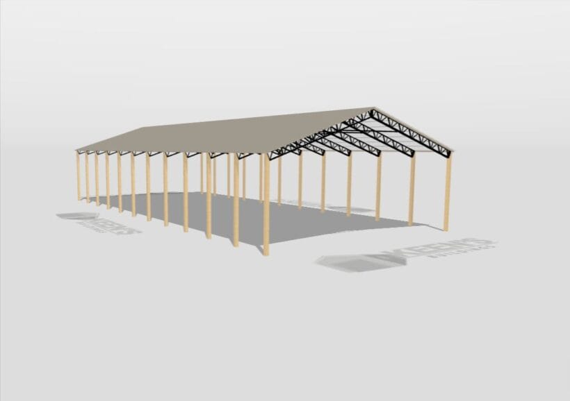 Keen'S Buildings, 50' X 110' X 16' Open Pole Barn Installed, Kpb-5011016-Op