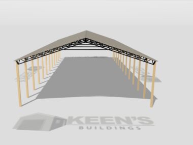 Keen's Buildings, 50' x 110' x 20' Open Pole Barn Installed, KPB-5011020-OP