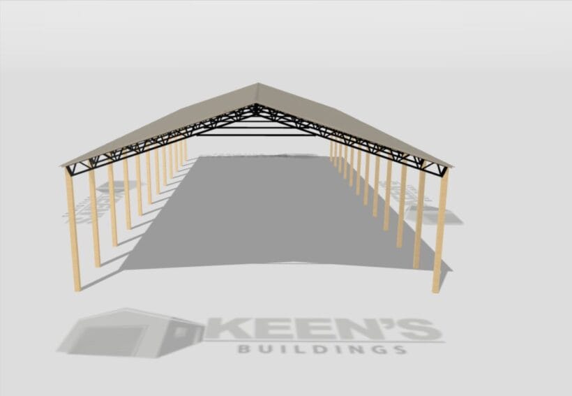 Keen'S Buildings, 50' X 110' X 16' Open Pole Barn Installed, Kpb-5011016-Op