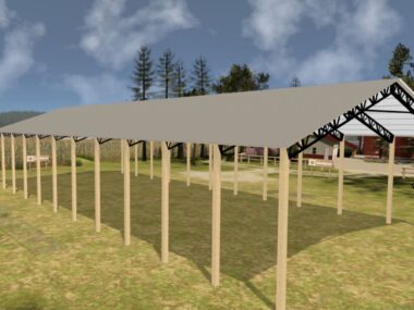 Keen's Buildings, 50' x 110' x 20' Open Pole Barn Installed, KPB-5011020-OP