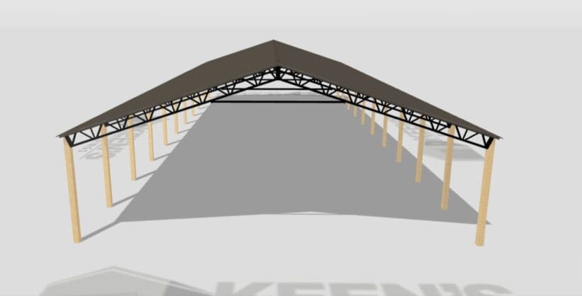 Keen'S Buildings, 50' X 120' X 12' Open Pole Barn Installed, Kpb-5012012-Op