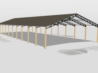 Keen's Buildings, 50' x 120' x 14' Open Pole Barn Installed, KPB-5012014-OP