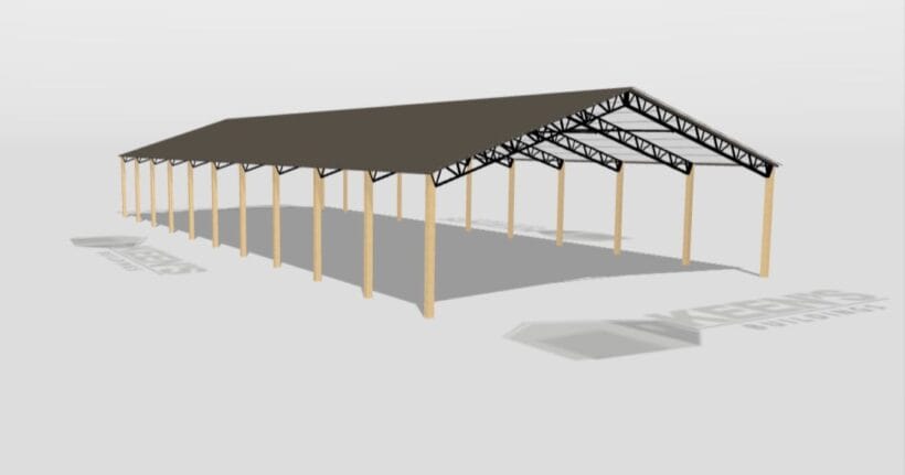 Keen'S Buildings, 50' X 120' X 12' Open Pole Barn Installed, Kpb-5012012-Op