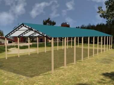 Keen's Buildings, 50' x 120' x 20' Open Pole Barn Installed, KPB-5012020-OP