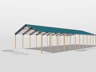 Keen's Buildings, 50' x 120' x 20' Open Pole Barn Installed, KPB-5012020-OP