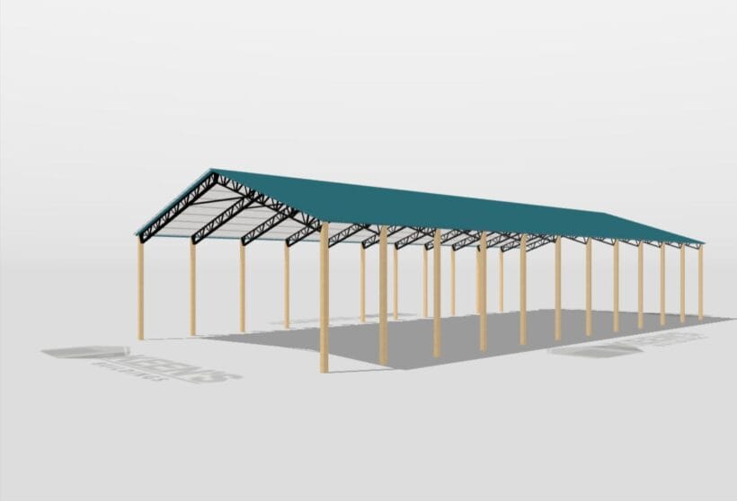 Keen'S Buildings, 50' X 120' X 20' Open Pole Barn Installed, Kpb-5012020-Op