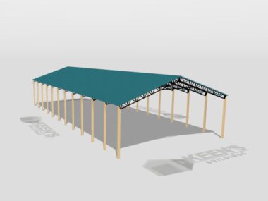 Keen's Buildings, 50' x 120' x 20' Open Pole Barn Installed, KPB-5012020-OP