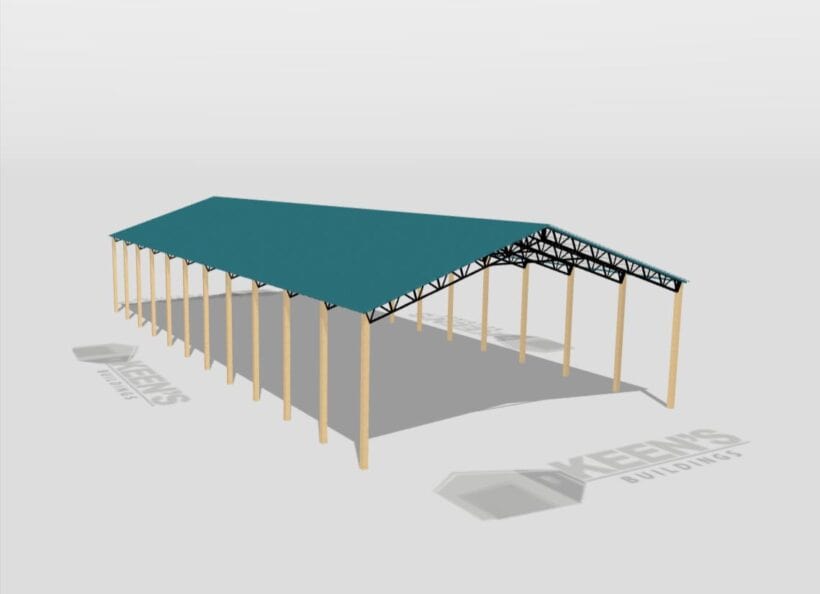 Keen'S Buildings, 50' X 120' X 20' Open Pole Barn Installed, Kpb-5012020-Op
