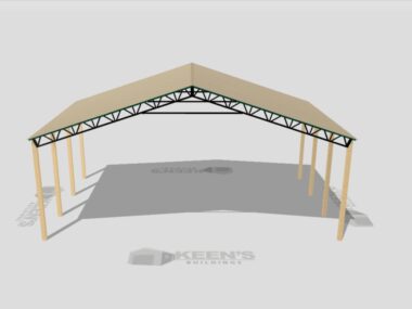 Keen's Buildings, 46' x 30' x 16' Open Pole Barn Installed, KPB-463016-OP