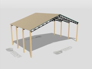 Keen's Buildings, 46' x 30' x 16' Open Pole Barn Installed, KPB-463016-OP