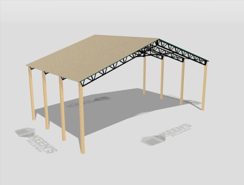 Keen'S Buildings, 50' X 30' X 16' Open Pole Barn Installed, Kpb-503016-Op