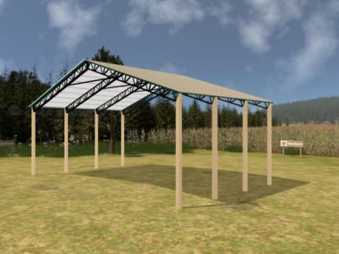 Keen's Buildings, 46' x 30' x 16' Open Pole Barn Installed, KPB-463016-OP
