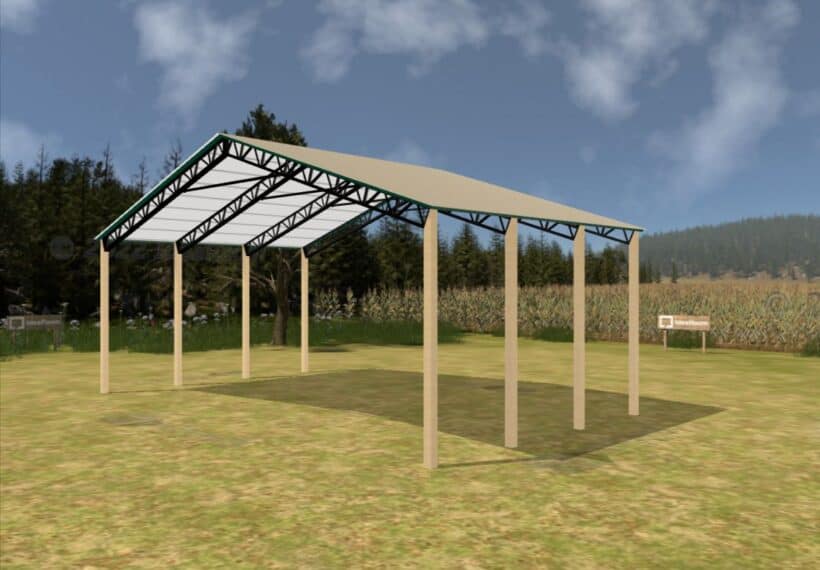 Keen'S Buildings, 50' X 30' X 16' Open Pole Barn Installed, Kpb-503016-Op