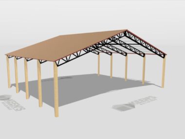 Keen's Buildings, 50' x 40' x 12' Open Pole Barn Installed, KPB-504012-OP